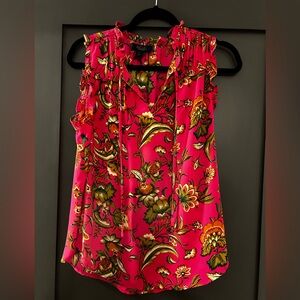 Rachel Zoe, bright pink, floral loose, small